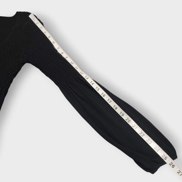 Angie Black Smocked Mini Sweater Dress Sz Small Y2K Gothic Emo - Picture 11 of 13